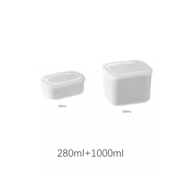 爆款保鮮盒（白色【280ml+1000ml】各2個）