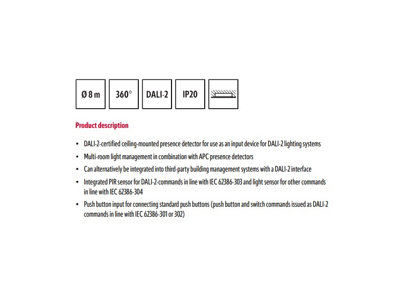 ESYLUX EP10428807 PD-C 360/8 BMS FM DALI-2 BMS 存在偵測器