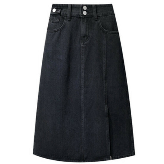 Hot selling slit denim skirt [black] [M-4XL size] (please contact customer service to confirm the delivery size after placing the order)