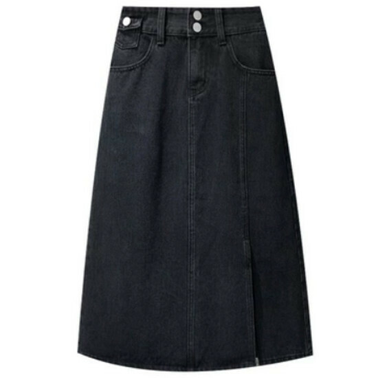 Hot selling slit denim skirt [black] [M-4XL size] (please contact customer service to confirm the delivery size after placing the order)