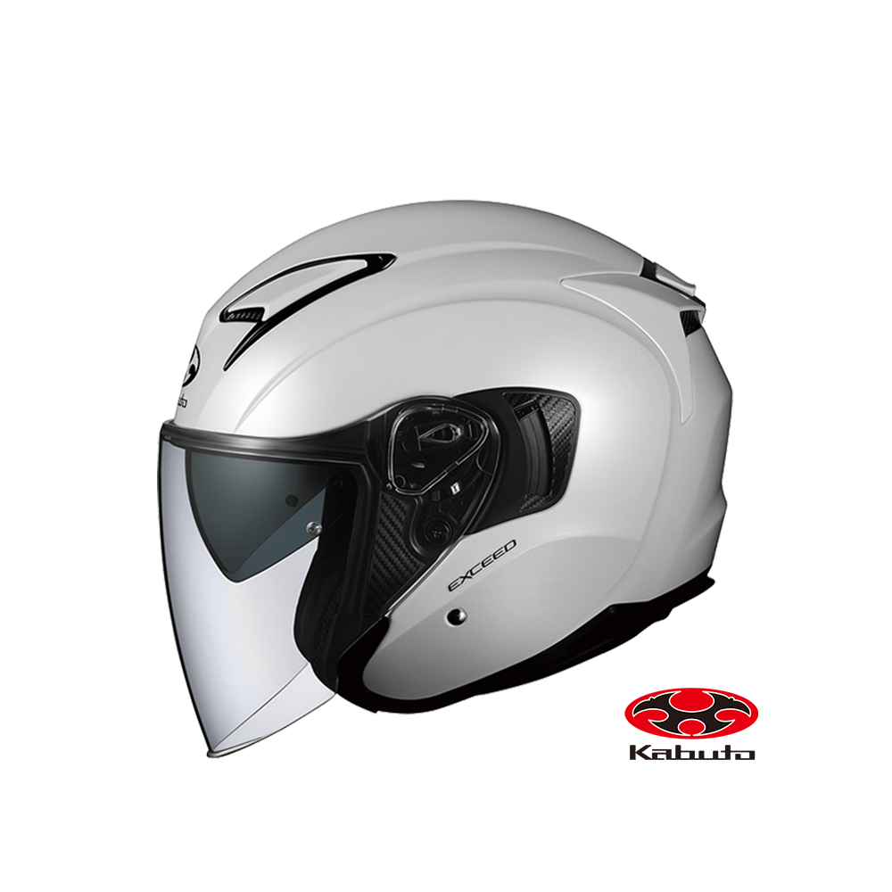 OGK EXCEED 素色款 3/4罩安全帽 珍珠白