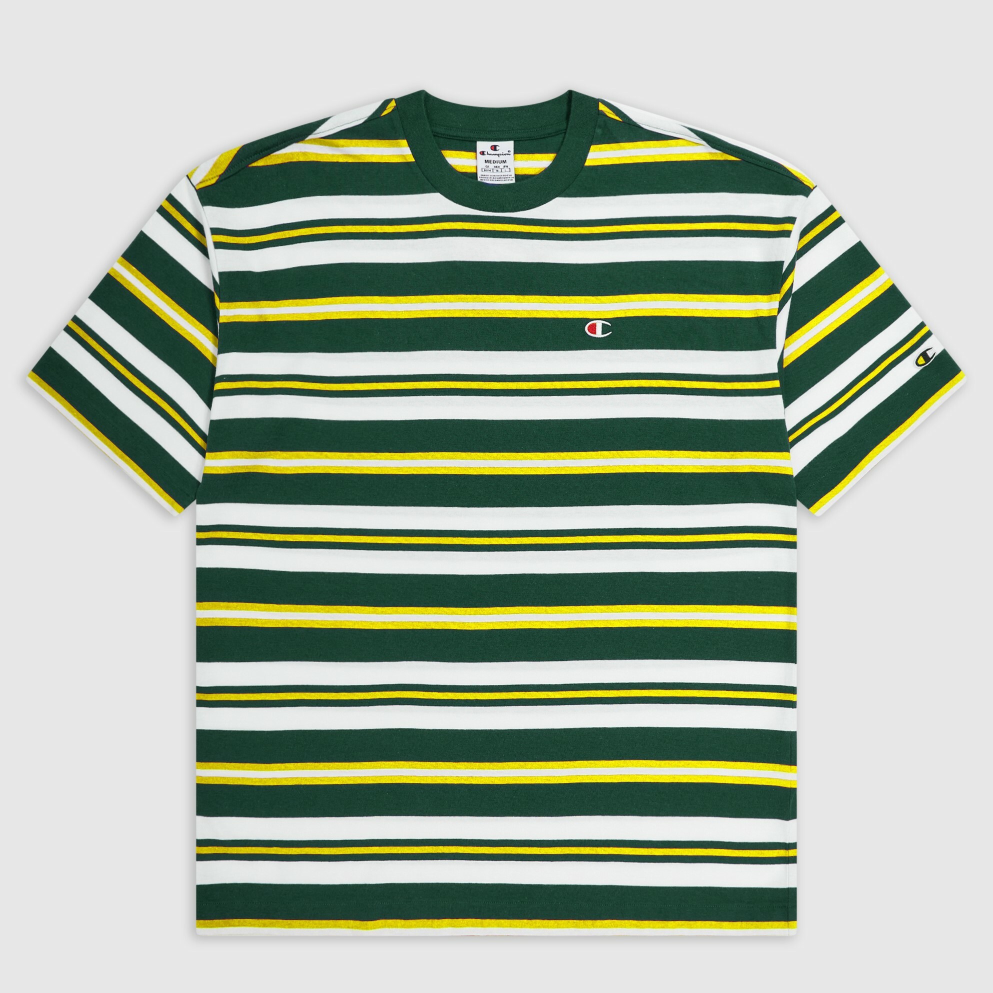 男款-ROCHESTER復古條紋學院短TEE-深綠色（219854-GS549）