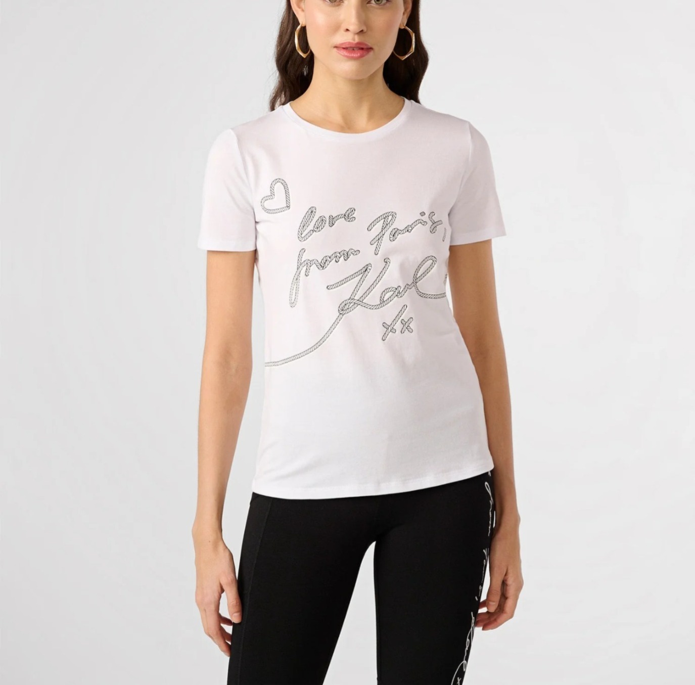 【預購】Karl Lagerfeld L0628125 白色短袖上衣