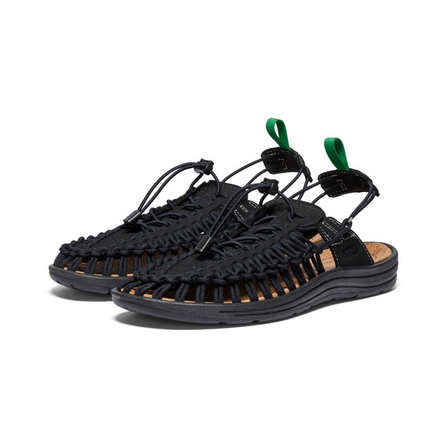 KEEN 中性款 UNEEK II CONVERTIBLE Black/Jolly Green 編織涼鞋 黑