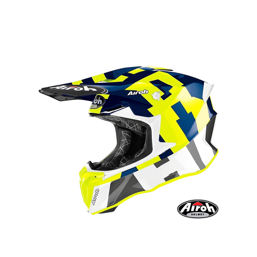 AIROH TWIST 2.0 #28 FRAME 越野帽 亮藍螢光黃