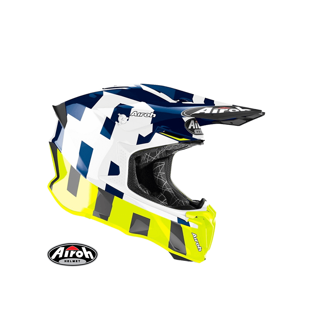 AIROH TWIST 2.0 #28 FRAME 越野帽 亮藍螢光黃