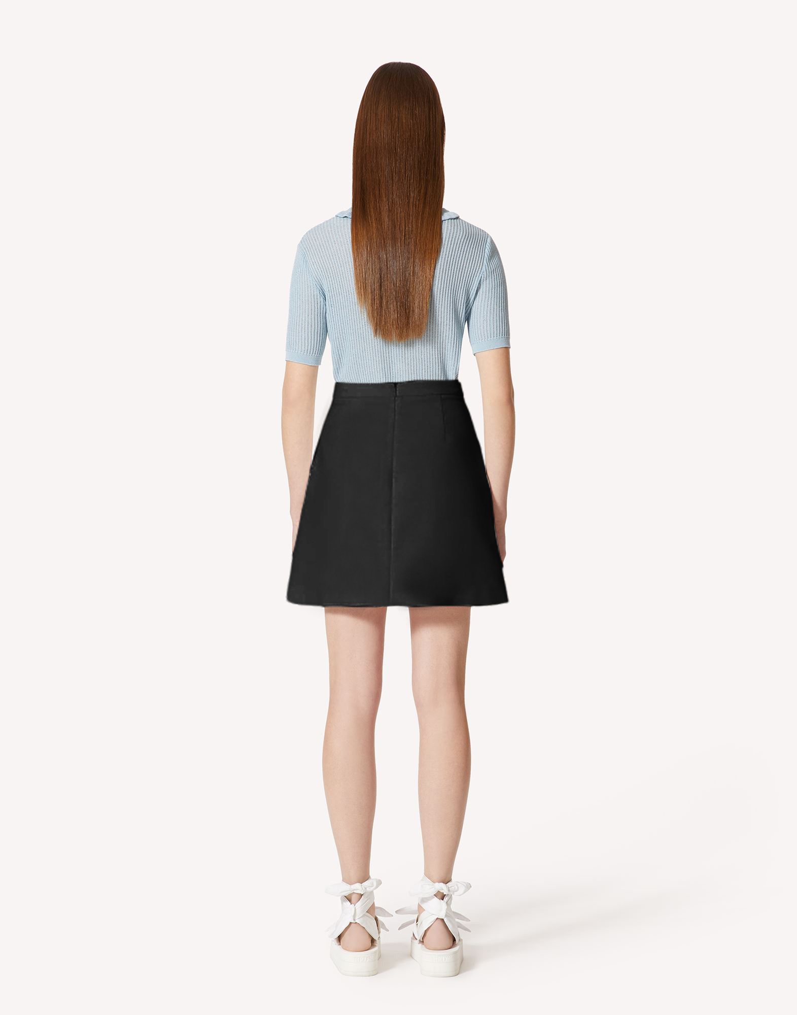 Red Valentino 彈性棉A字短裙(黑)