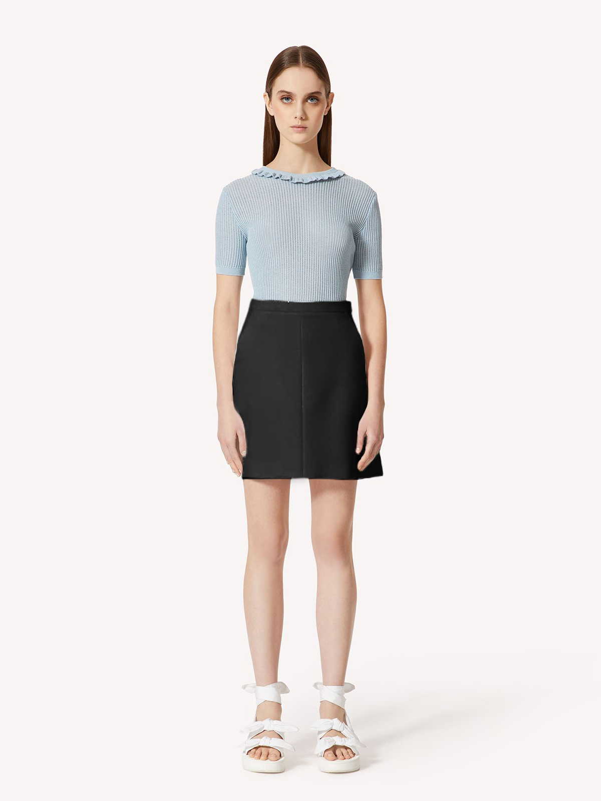 Red Valentino 彈性棉A字短裙(黑)
