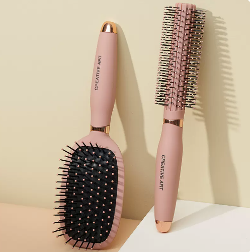 Hot recommendation [2-piece set] Curling comb inner buckle (curling comb + air cushion comb (bean paste powder))