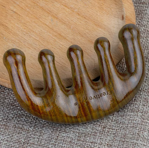 Hot recommendation [Head and Neck] Massage Large Round Tooth Comb (Green Sandalwood Thickened 2CN))