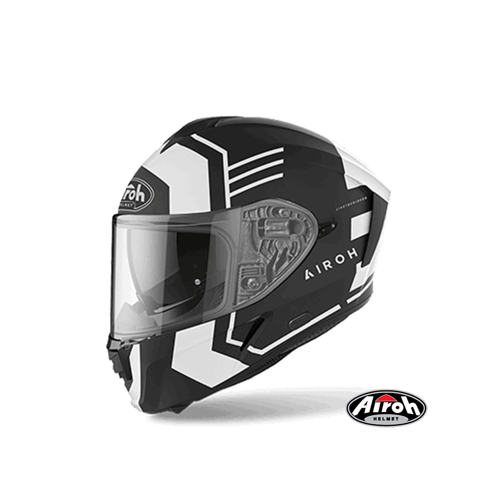AIROH SPARK #9 彩繪 全罩式安全帽 消光黑白