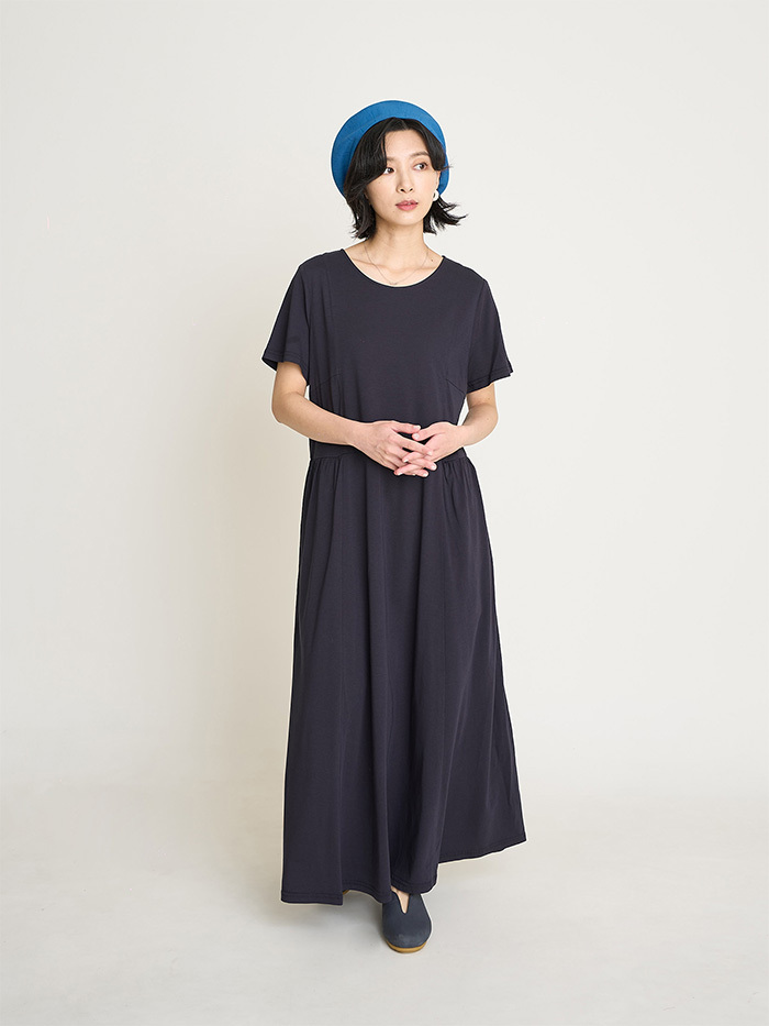 時間種子剪接長洋裝-藍莓