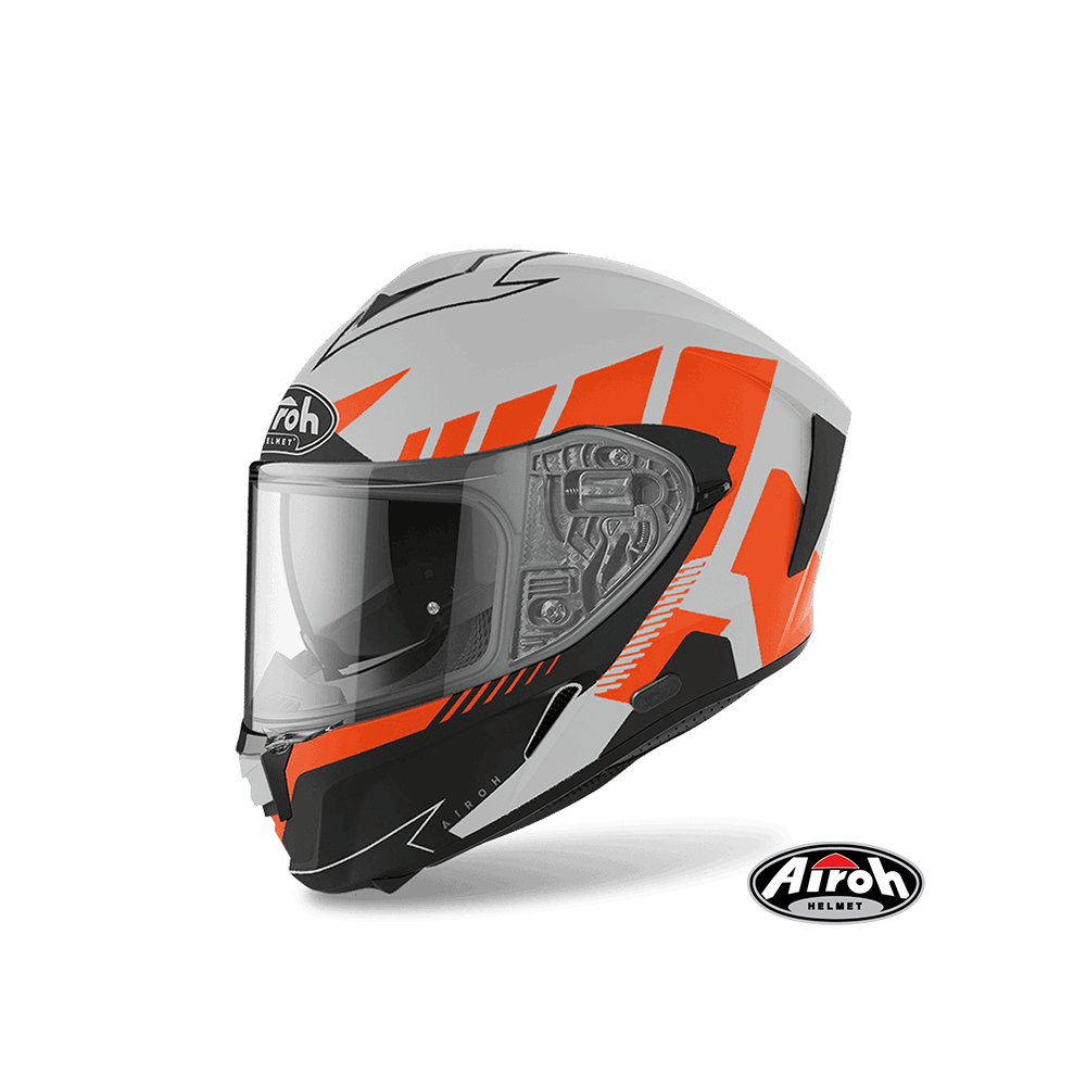 AIROH SPARK #8 彩繪 全罩式安全帽 消光灰橘