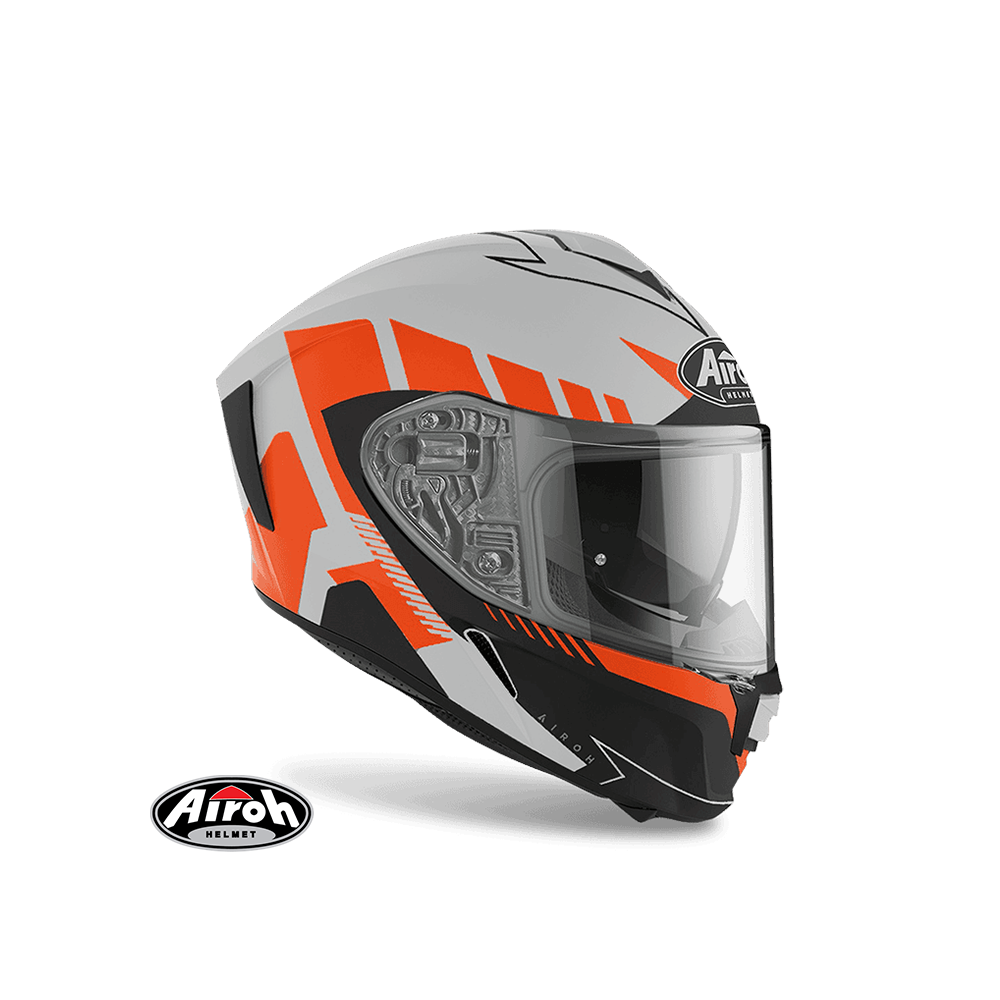AIROH SPARK #8 彩繪 全罩式安全帽 消光灰橘