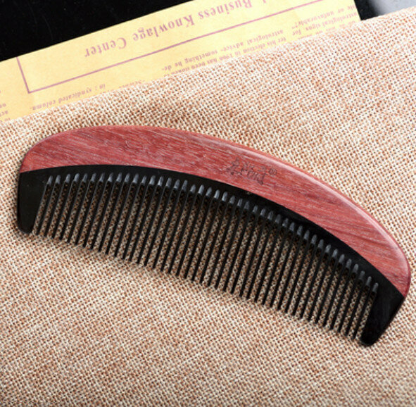 Hot Recommended Violet Green Sandalwood Black Horn Comb [Purple]