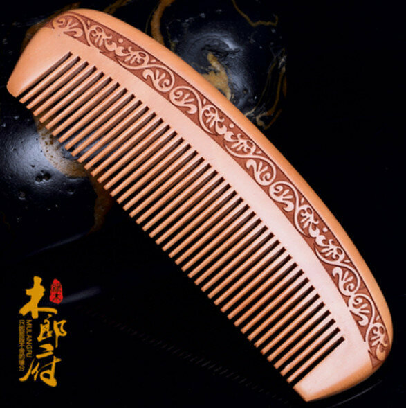 Hotly recommended mahogany carved wood comb [170mm]