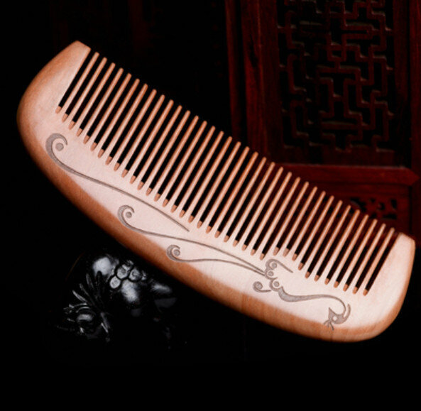 Popular old peach wood carved wood comb