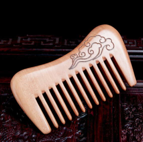 Hotly recommended old peach wood carved wood comb