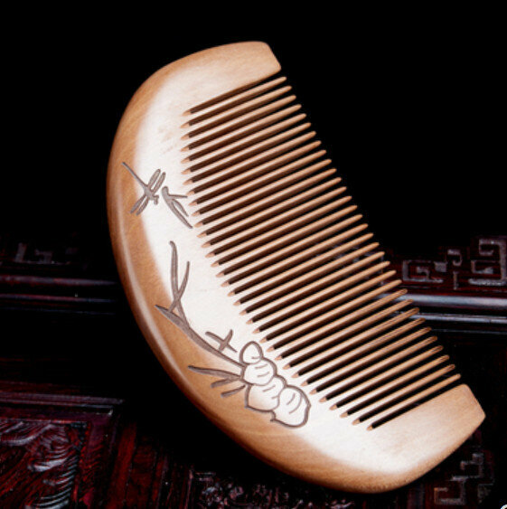 Hotly recommended old peach wood carved wood comb