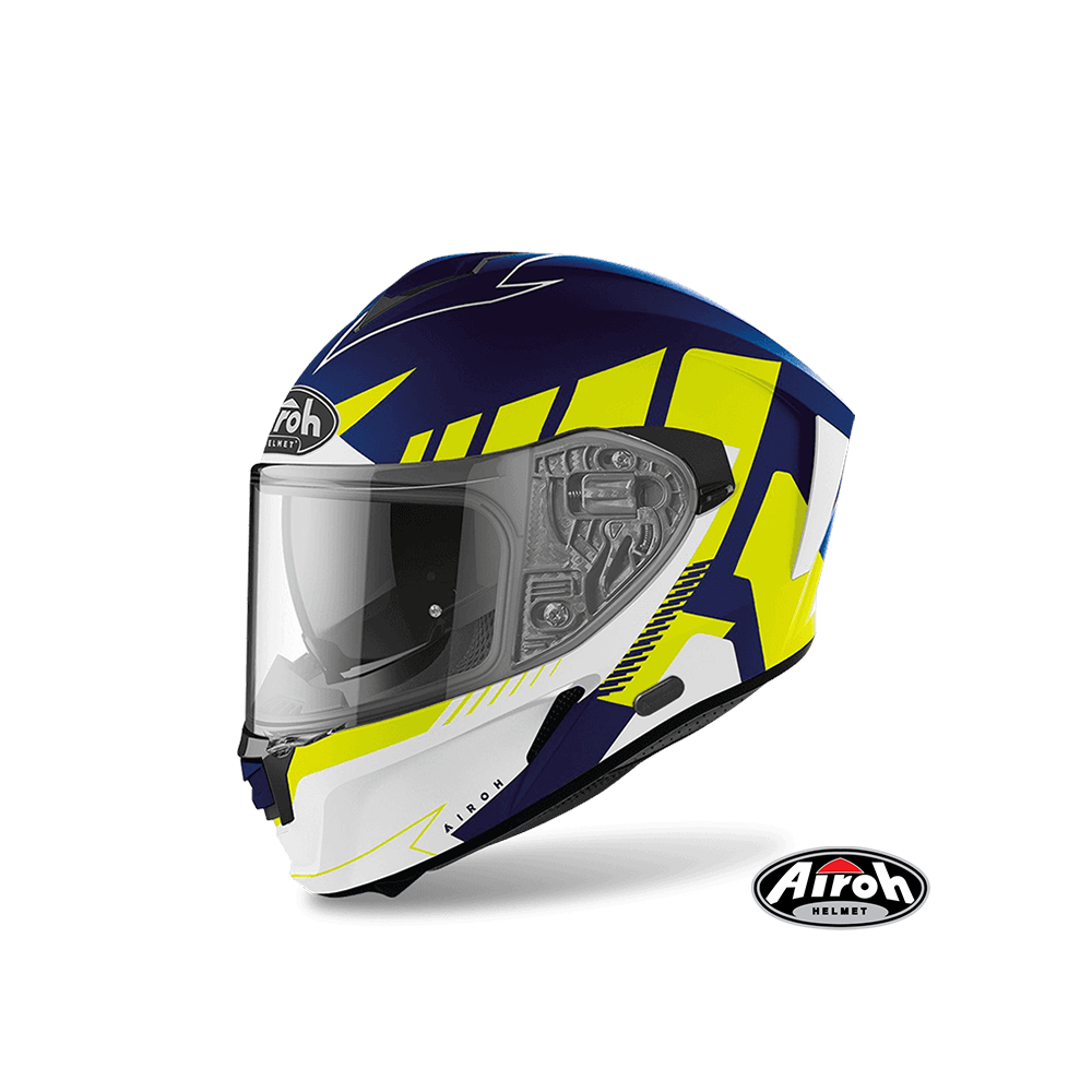AIROH SPARK #8 彩繪 全罩式安全帽 消光藍黃