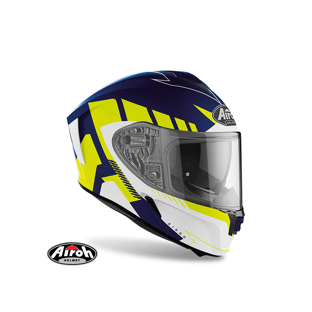 AIROH SPARK #8 彩繪 全罩式安全帽 消光藍黃