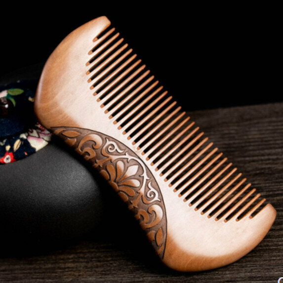 Hotly recommended old peach wood carved wood comb