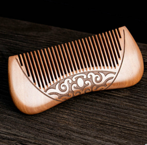 Hotly recommended old peach wood carved wood comb