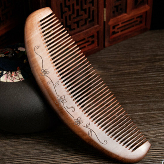 Hotly recommended old peach wood carved wood comb