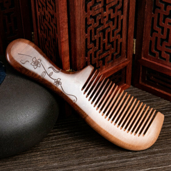 Hotly recommended old peach wood carved wood comb