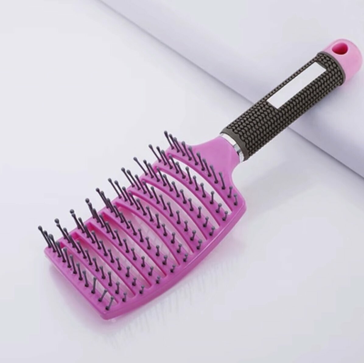 Popular hair salon curved hair smoothing comb (pink)