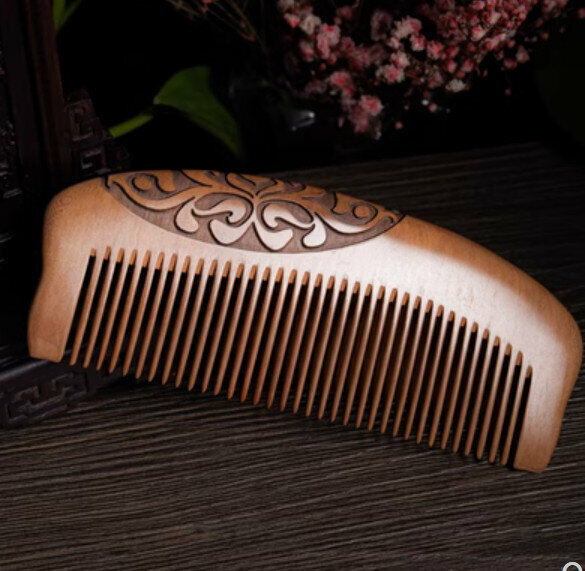 Popular old peach wood carved comb