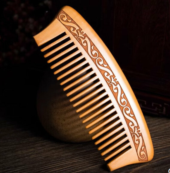 Popular old peach wood carved comb