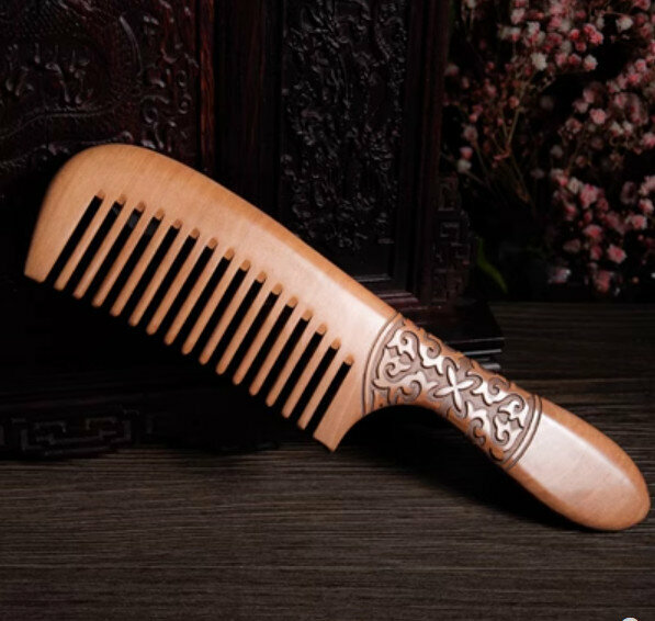 Popular old peach wood carved comb