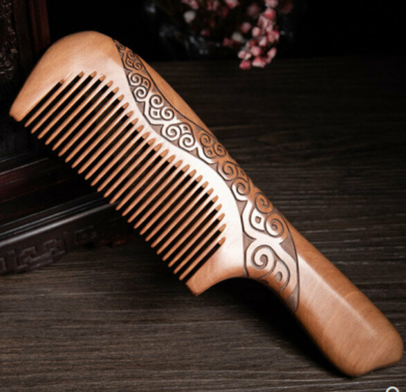 Popular old peach wood carved comb