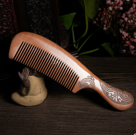 Popular old peach wood carved comb