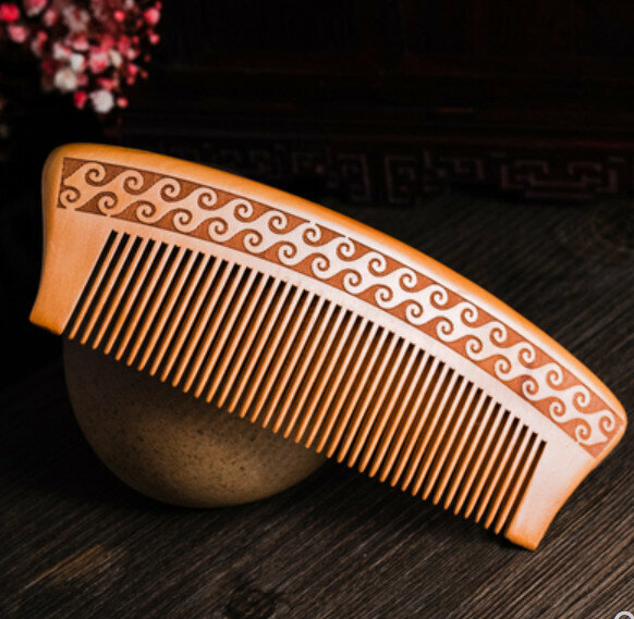Popular old peach wood carved comb
