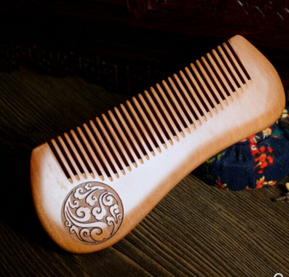 Popular old peach wood carved comb