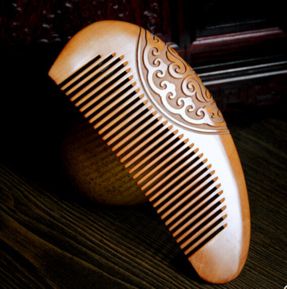 Popular old peach wood carved comb