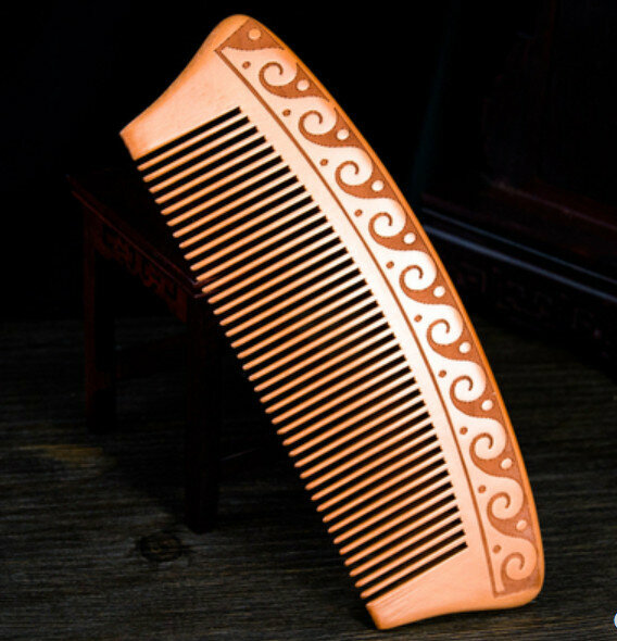 Popular old peach wood carved comb