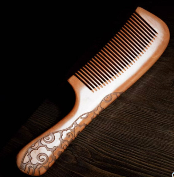Popular old peach wood carved comb