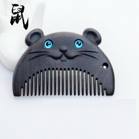 Popular ebony carved wood comb [Rat]