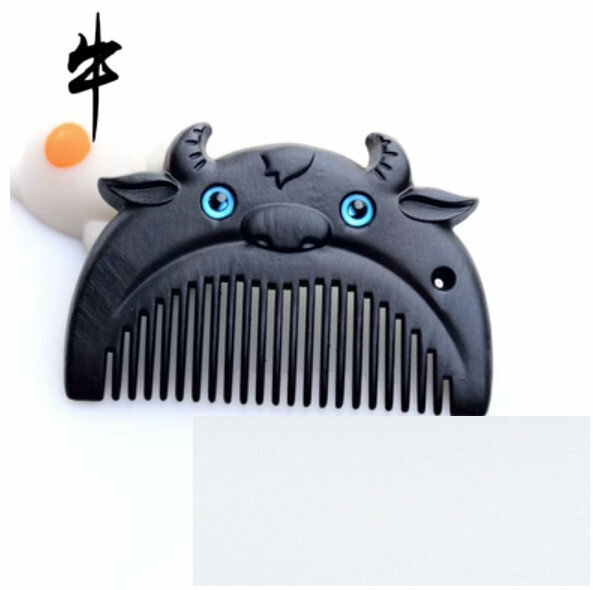 Popular ebony carved wood comb [cow]