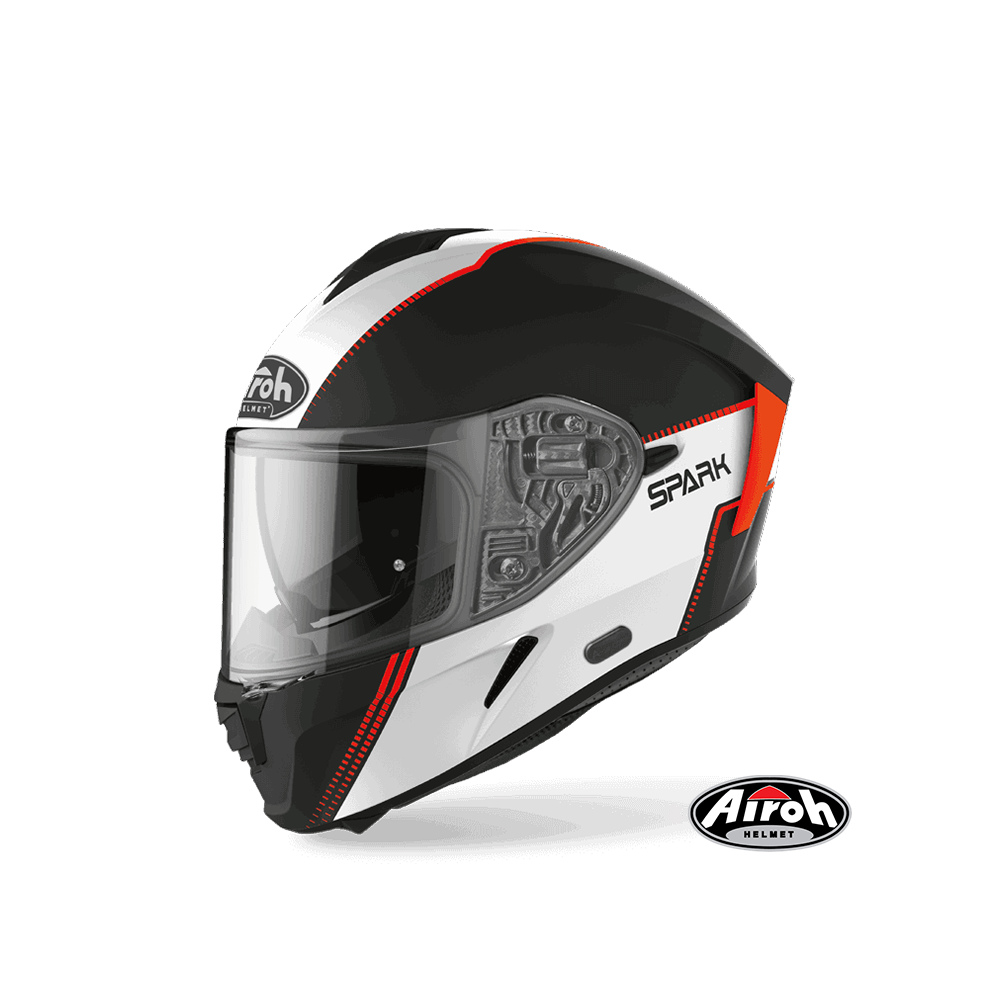 AIROH SPARK #2 彩繪 全罩式安全帽 消光黑白橘