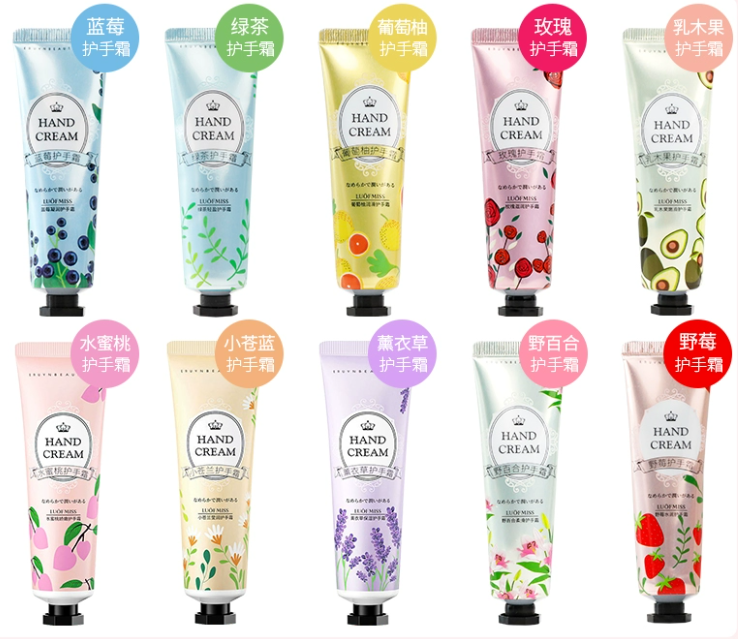 Hot style [pack of ten] hand cream (name: freesia, rose, wild lily, lavender, green tea, blueberry, peach, grapefruit, wild berry, shea butter, single product: 30g/stick)