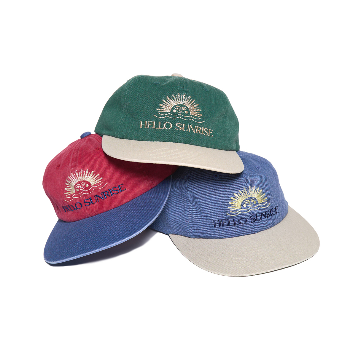 ★Hello Sunrise★ Two Tone Washed OG Logo 6Panel Cap 韓國代購> HELLO SUNRISE TWO TONE WASHED OG LOGO CAP