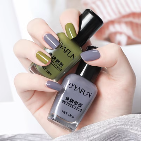 New nail polish (23# gray blue + 51# avocado green [2 pieces])