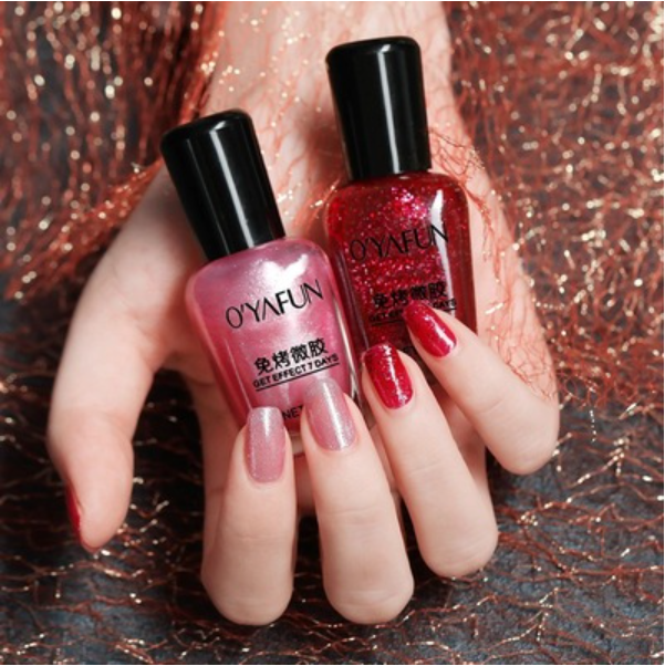New nail polish (27# glitter dark red + 34# glitter nude powder [2 pieces])