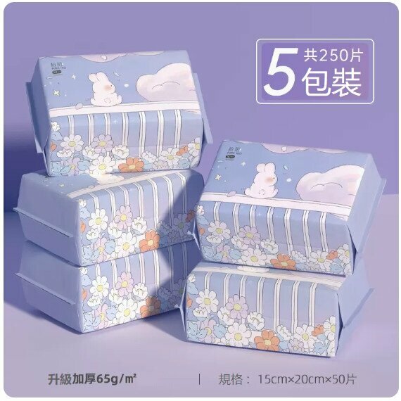 新款（5包）一次性卸裝洗臉巾（升級加厚5包裝2-共250片-日常款）