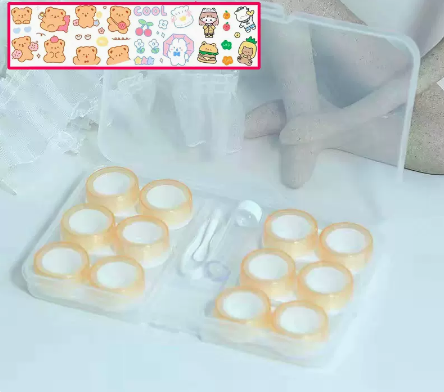 Hot selling multi-pair contact lens case (Specification: cm012 [orange 6 pairs] comes with stickers)