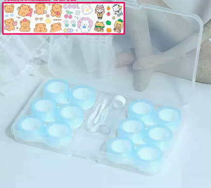 Hot selling multi-pair contact lens case (Specification: cm012 [blue 6 pairs] comes with stickers)